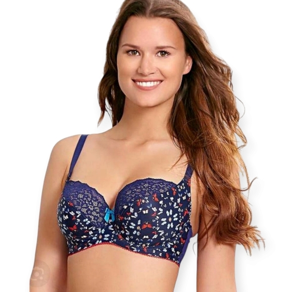 Cleo By Panache Kayla Butterfly Print Lace Balconette Bra 32G - Picture 16 of 16